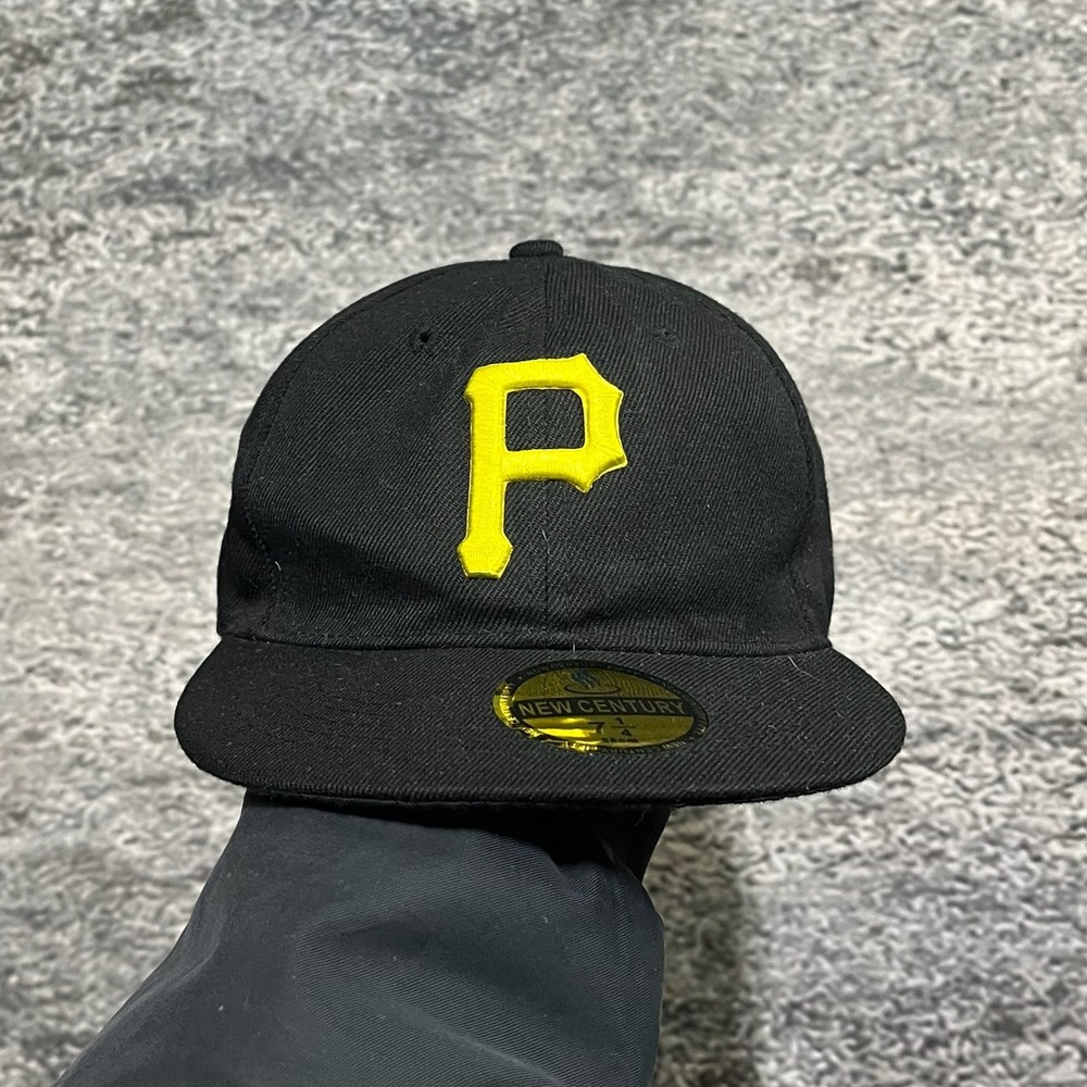 Pittsburgh Pirates Fitted Hat New Century MLB 7 1/2 Black Yellow MLB Embroidered